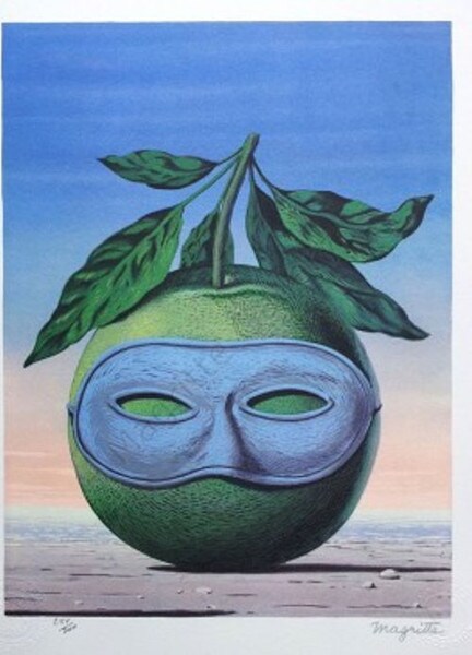 Inspired by Pocket Art Museum Statues Replicas Magritte Green Apple